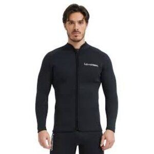 Lemorecn long-sleeved wetsuit jacket black men's size M